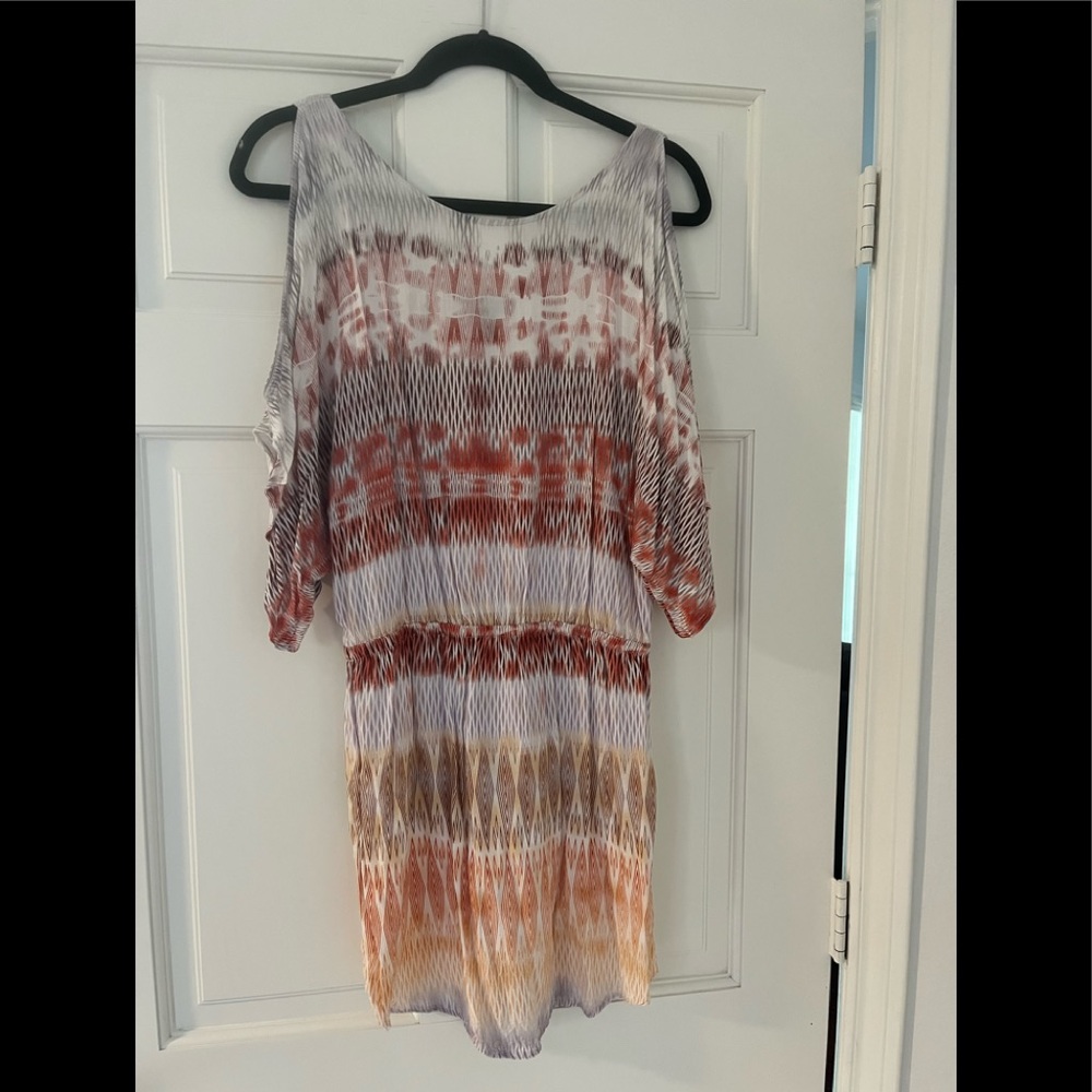 AQUA Cold Shoulder Cotton Mini Dress